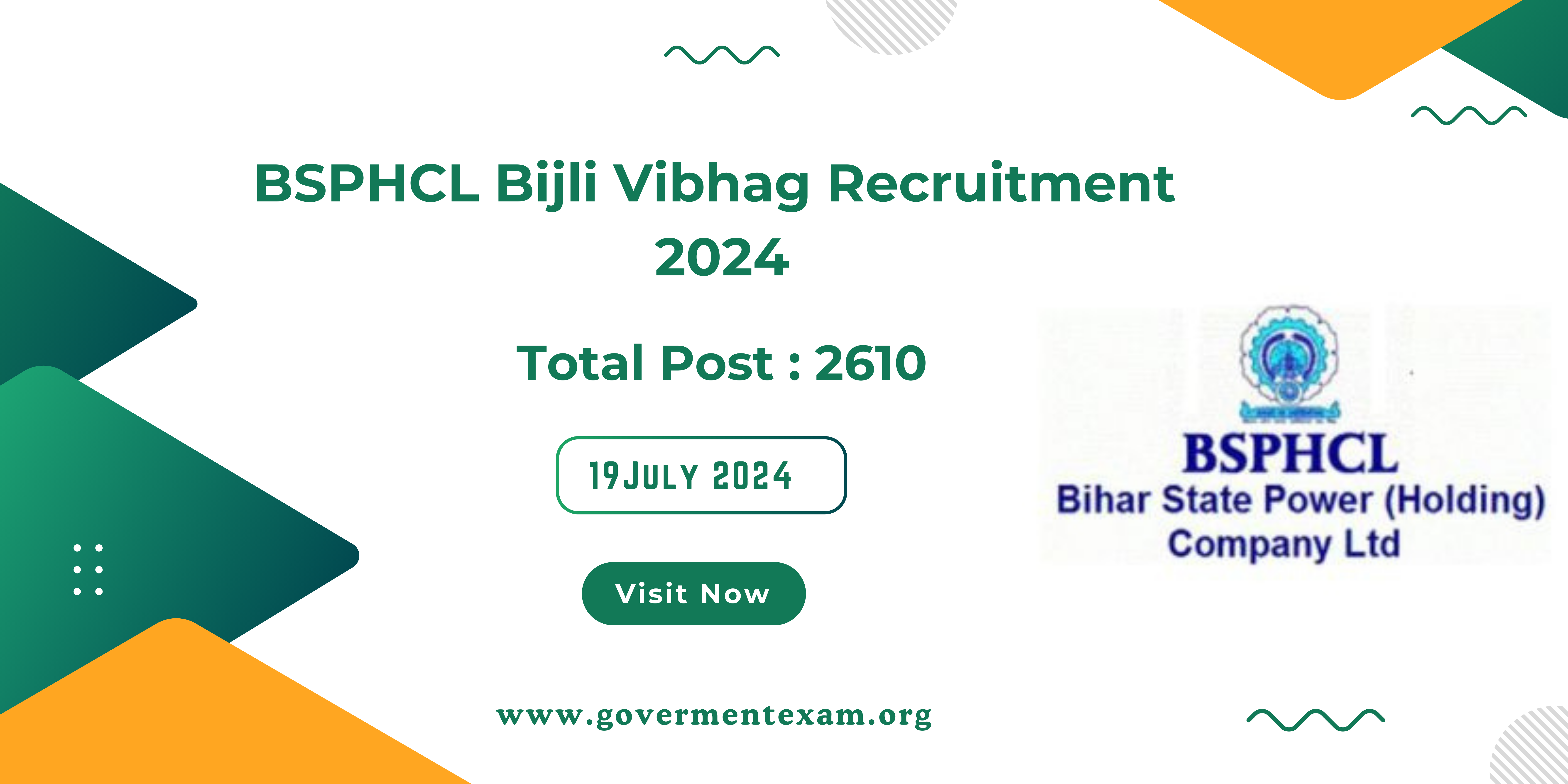 BSPHCL Bijli Vibhag Recruitment  2024 ! Apply Online for  2610 Posts